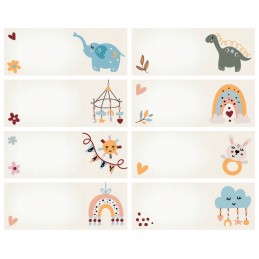 16 vienetų 30x23 mm lipni banderolė dovana - gimtadienio vaikų krikštas