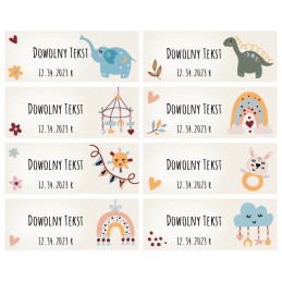 16 vienetų 30x23 mm lipni banderolė dovana - gimtadienio vaikų krikštas