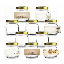 16 vnt lipdukų stiklainiams 40ml 60x23, etiketės su spauda