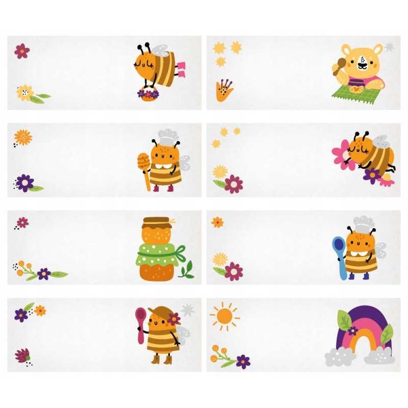 16 lipdukų 40ml stiklainiams, 60x23 spauda