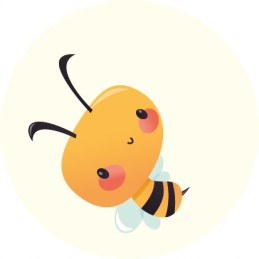 8 vnt bičių lipdukai, laiminga bitė