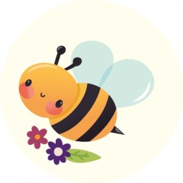 8 vnt bičių lipdukai, laiminga bitė