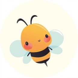 8 vnt bičių lipdukai, laiminga bitė