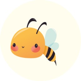 8 vnt bičių lipdukai, laiminga bitė