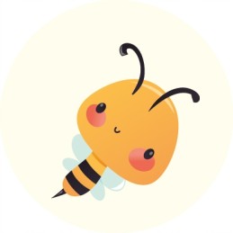 8 vnt bičių lipdukai, laiminga bitė