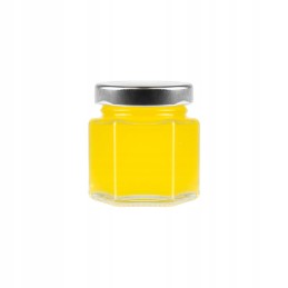 30 ml šešiakampis stiklinis indelis medaus prieskoniams