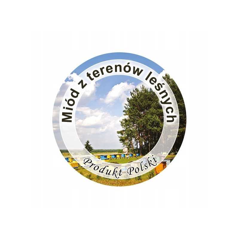 Mini apvalių etikečių pakuotė medaus miško plotai ø37m