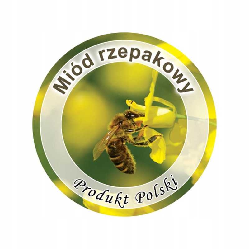 Mini apvalių rapsų medaus etikečių pakuotė ø37mm