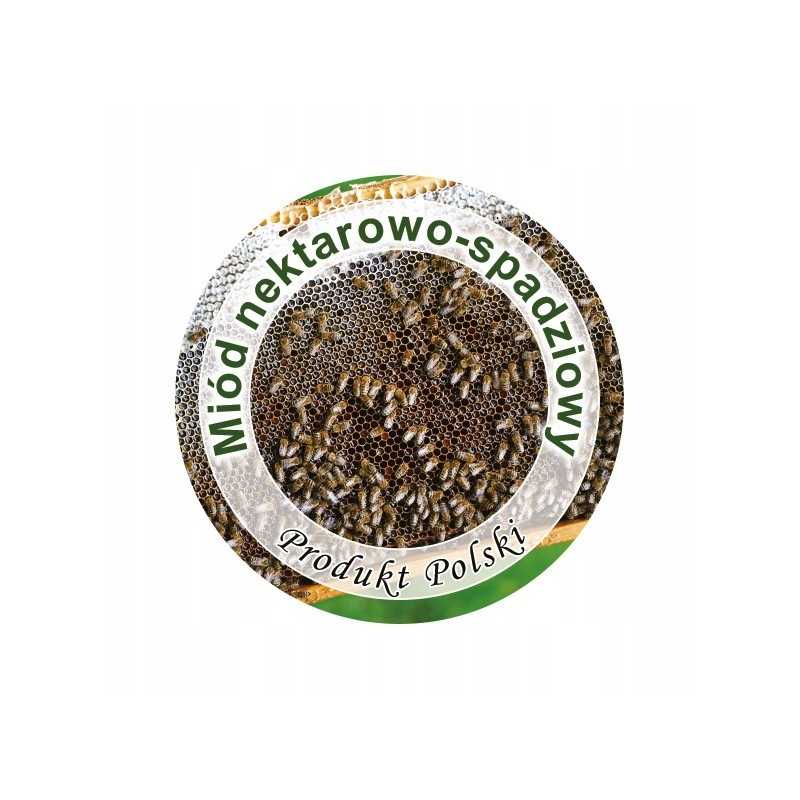 Pakuotė mini apvalių etikečių medaus nektaro-lipčiaus ø37m