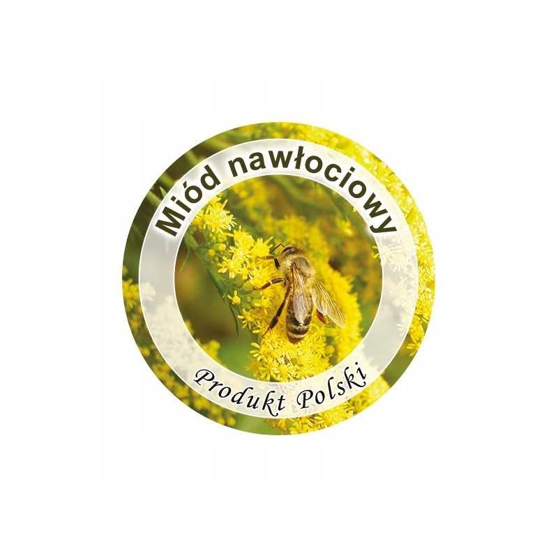 Mini apvalių auksaspalvių medaus etikečių pakuotė ø37mm