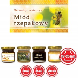 Mini etiketės rapsų medui, 100 vnt - raštas em14