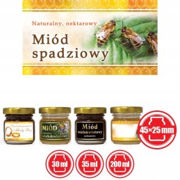 Mini lipčiaus medaus etiketės, 100 vnt - em15 raštas