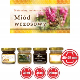 Mini etiketės viržių medui, 100 vnt - em17 raštas