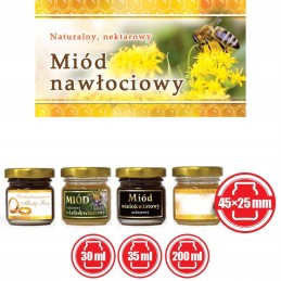 Mini etiketės auksarankio medui, 100 vnt - raštas em18