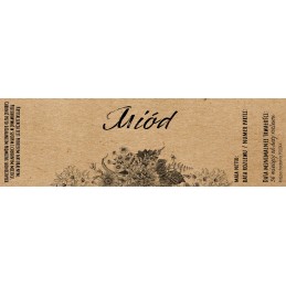 140x43 10 vienetų mažos etiketės medui, eko-kraft stiliaus