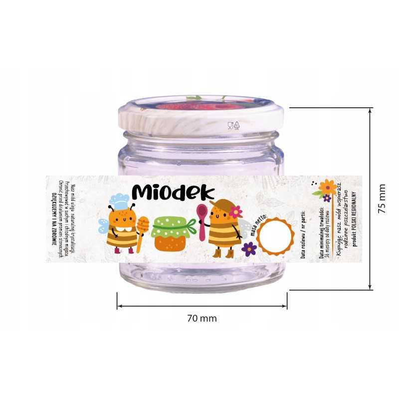 10 vnt 130x36 folijos etiketės medaus medaus indeliams 200 ml