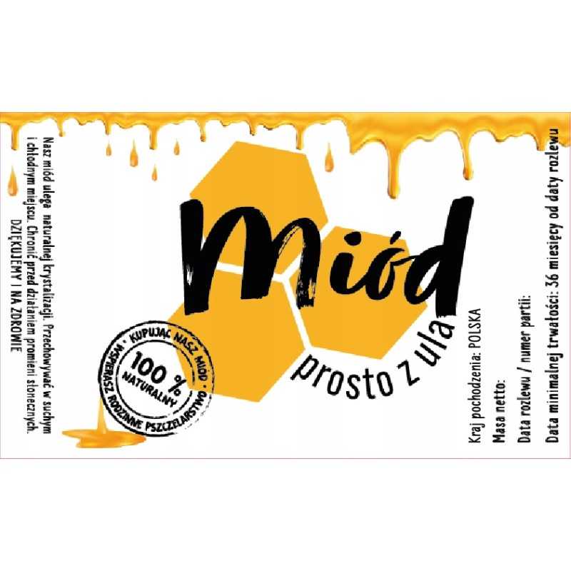 10 vnt lipdukų stiklainiams 107x65 medaus tiesiai iš avilio