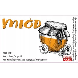 Etiketės 10 vnt, medus, lenkiškas gaminys, 107x65