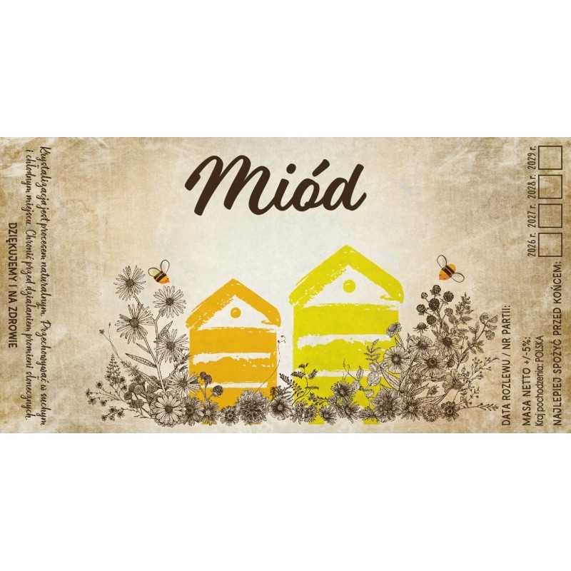 10 vienetų didelių lipnių etikečių medui 135x70