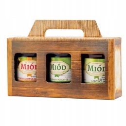 We offer a decorative honey box for 3 jars 315 ml, great for a gift - a very good Polish product