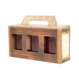 We offer a decorative honey box for 3 jars 315 ml, great for a gift - a very good Polish product