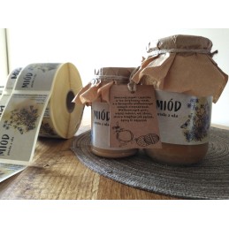 10 vnt lipdukų etiketės 65x107 bitė su gėle