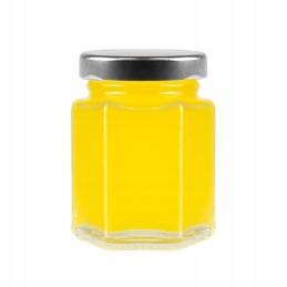 110 ml šešiakampis stiklinis indelis medaus prieskoniams