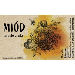 10 vienetų lipnių etikečių 107x65 medaus iš šeimos bityno