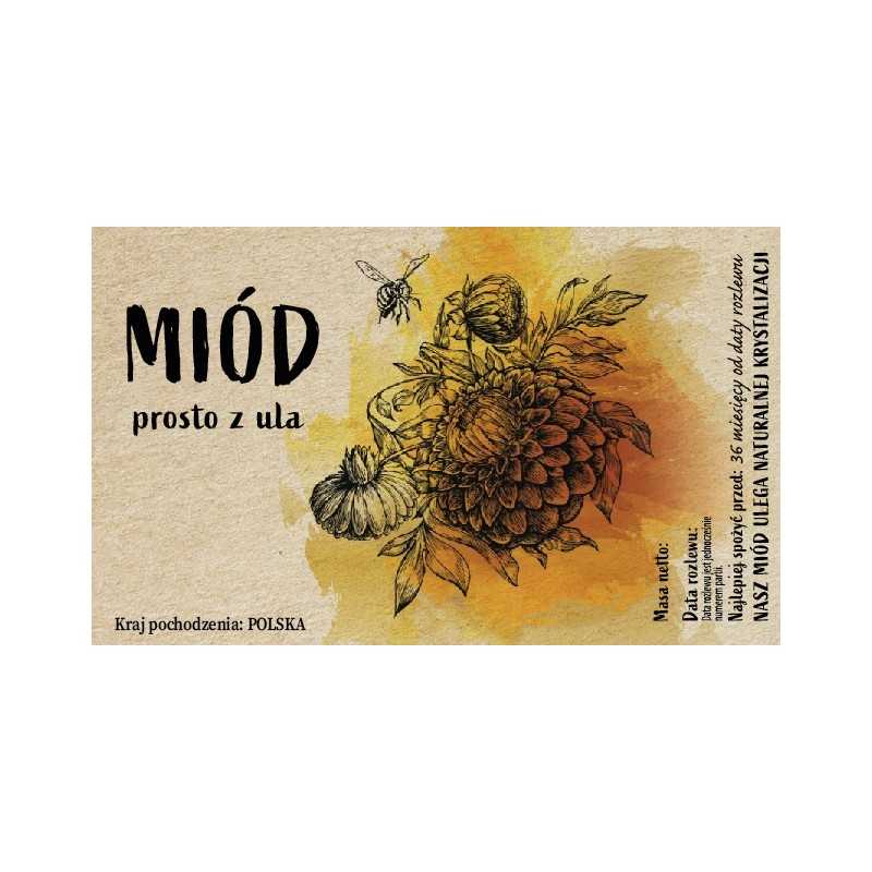 10 vienetų lipnių etikečių 107x65 medaus iš šeimos bityno