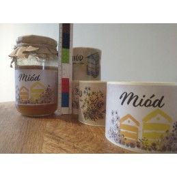 10 vienetų didelių lipnių etikečių medui 165x80