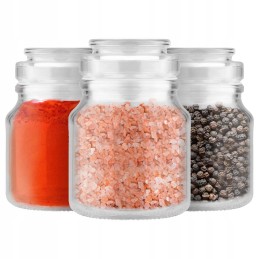 Hermetiškas indas su stikliniu dangteliu ir sandarikliu prieskoniams, 205 ml