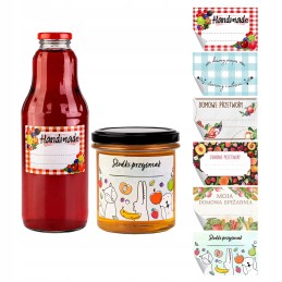 10 vnt etikečių lipdukai stiklainiams uogienėms ir konservams