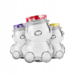 Meškiukas 30ml stiklinis indelis su dangteliu medaus džemu