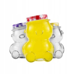 Meškiukas 30ml stiklinis indelis su dangteliu medaus džemu