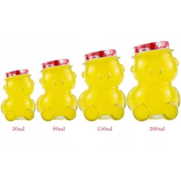 Meškiukas 30ml stiklinis indelis su dangteliu medaus džemu