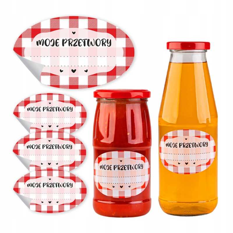 10x etiketės stiklainiams, medui, lipnūs lipdukai buteliams, konservams