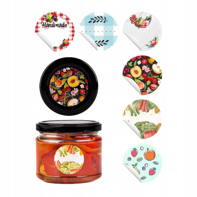 10 etikečių lipdukų rinkinys uogienėms, medaus indeliams