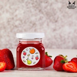 10 etikečių lipdukų rinkinys uogienėms, medaus indeliams