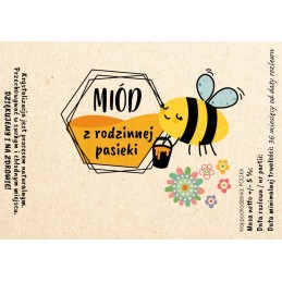 10 vnt didelių etikečių 107x75 lipdukai - medus iš šeimos bityno
