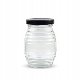 Dryžuotas indelis 180ml su dangteliu Bee&Honey 1 vnt.