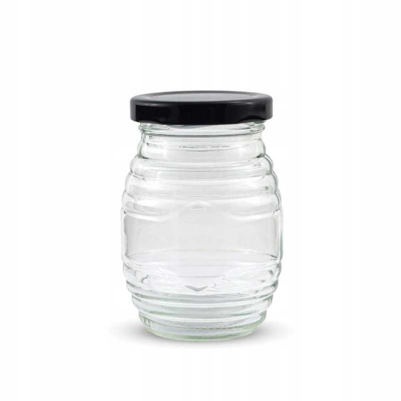 Dryžuotas indelis 180ml su dangteliu Bee&Honey 1 vnt.