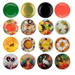 10 x dangteliai stiklainiams, kurių skersmuo 66