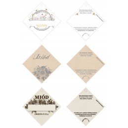 10 vienetų 53x53 dėžutės medaus etiketės