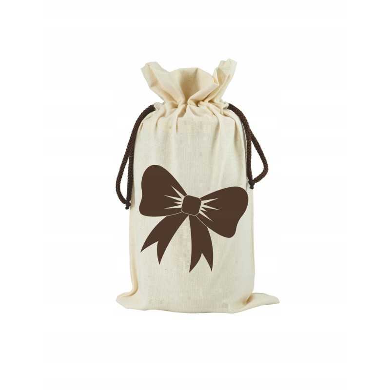 Krepšys 900ml ecru stiklainiui - raštas su lankeliu