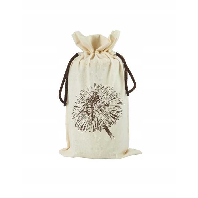 Krepšys 900ml ekru indeliui - bitė ant gėlės