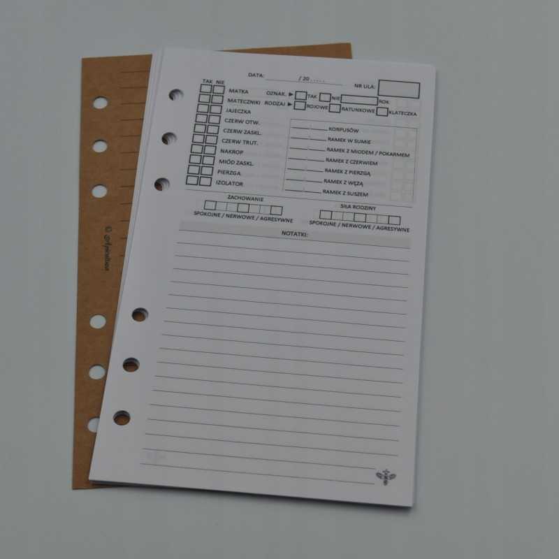 Bitininkystės sąsiuvinis - įdėklai - mažas variantas, A6