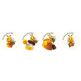 16 vienetų 5 cm lipdukai laimingos bitės etiketės laiminga bitė