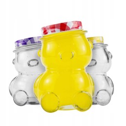 Meškiukas 80ml stiklinis indelis su dangteliu medaus džemu