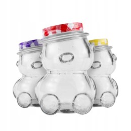 Meškiukas 80ml stiklinis indelis su dangteliu medaus džemu