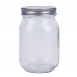 Žvakių indelis su sidabriniu dangteliu - 380 ml